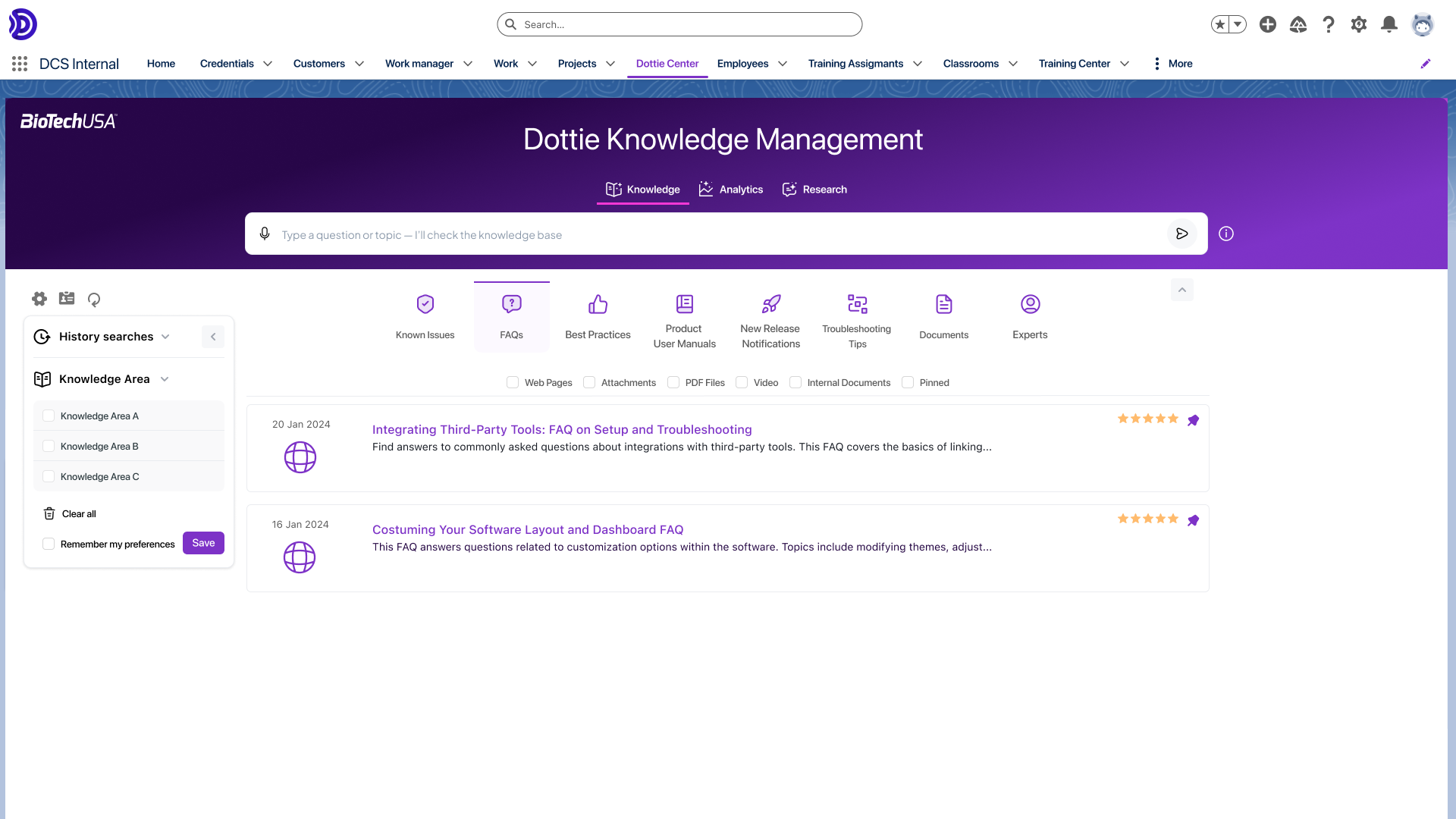 screenshot of Dot Compliance